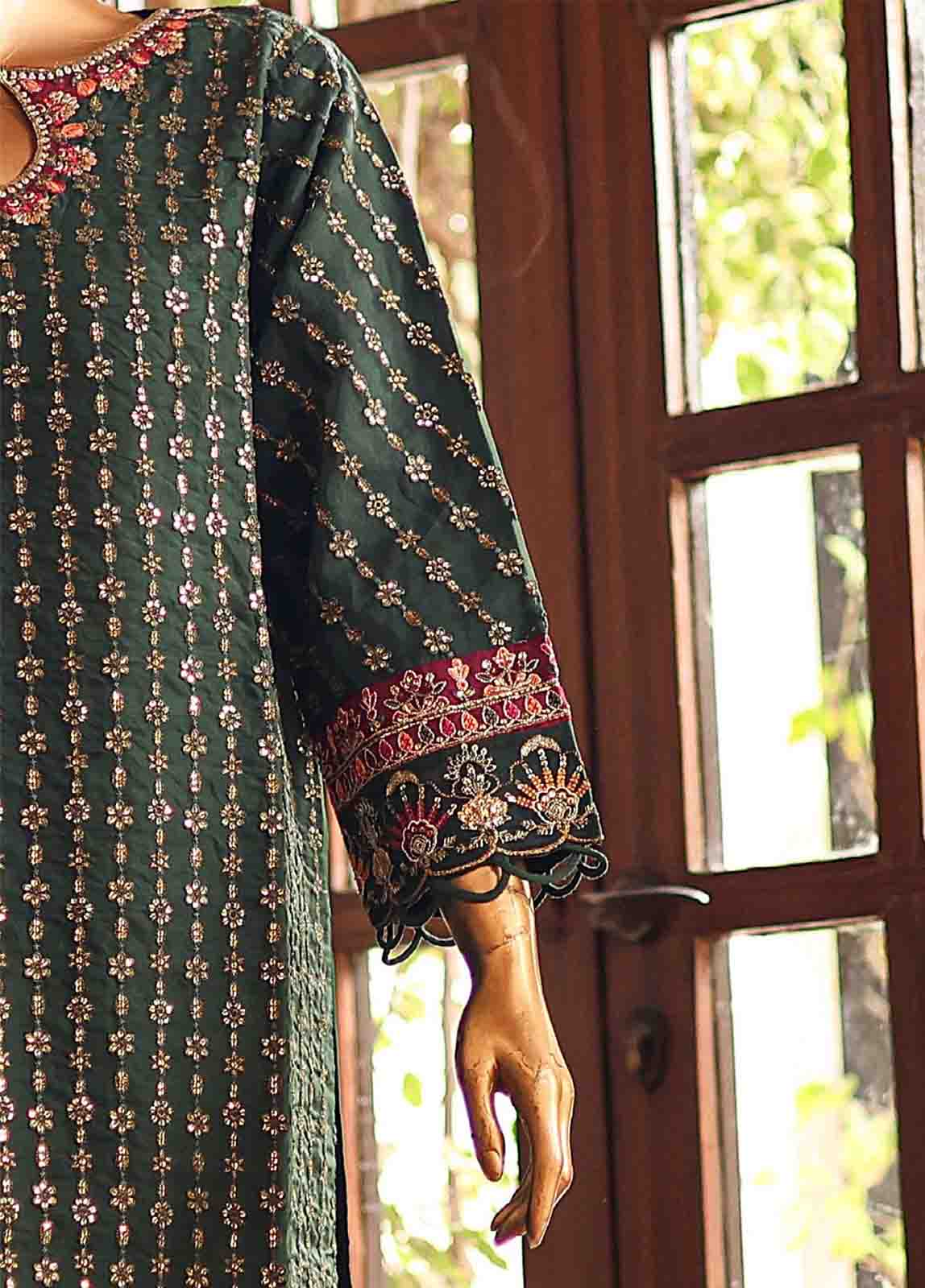 Bin Saeed Fabric - ZEF2031- 3 Piece Embroidered Organza