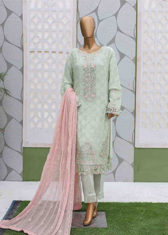 Bin Saeed Fabric - ZEFC-2050- 3 Piece Embroidered Chiffon