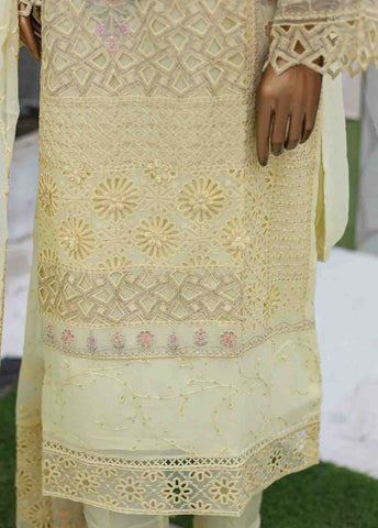 Bin Saeed Fabric - ZEFC-2051- 3 Piece Embroidered Chiffon