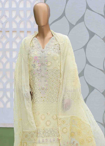 Bin Saeed Fabric - ZEFC-2051- 3 Piece Embroidered Chiffon