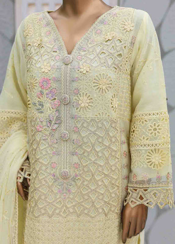 Bin Saeed Fabric - ZEFC-2051- 3 Piece Embroidered Chiffon
