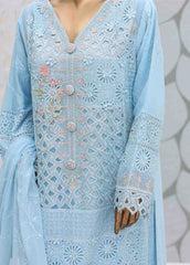 ZEFC-2051 B- 3 Piece Embroidered Chiffon