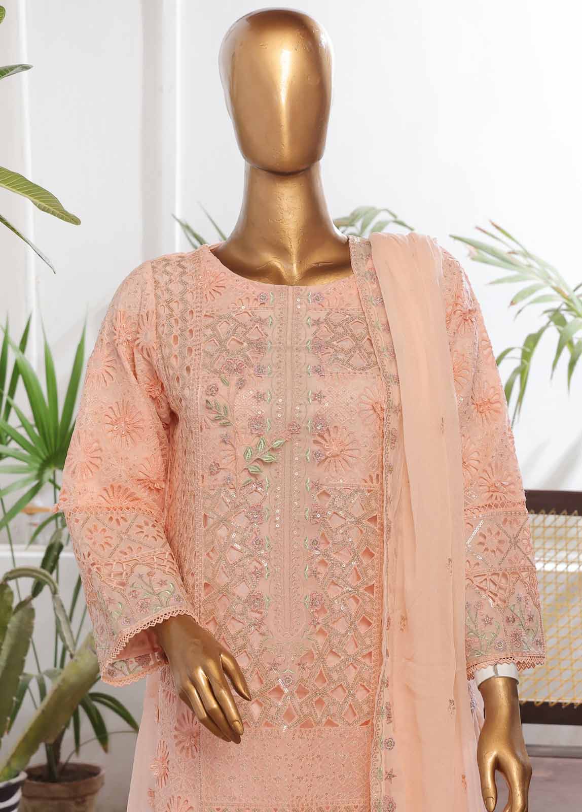 Bin Saeed Fabric - ZEFC-2057- 3 Piece Chiffon Stitched Suit