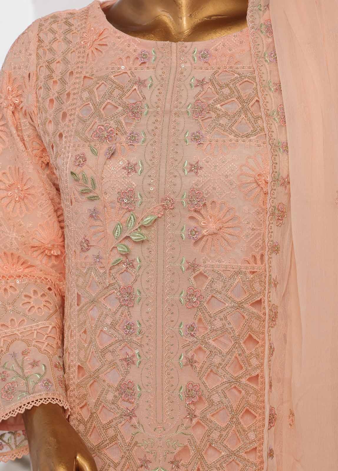 Bin Saeed Fabric - ZEFC-2057- 3 Piece Chiffon Stitched Suit