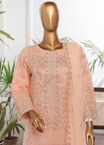 ZEFC-2057- 3 Piece Chiffon Stitched Suit