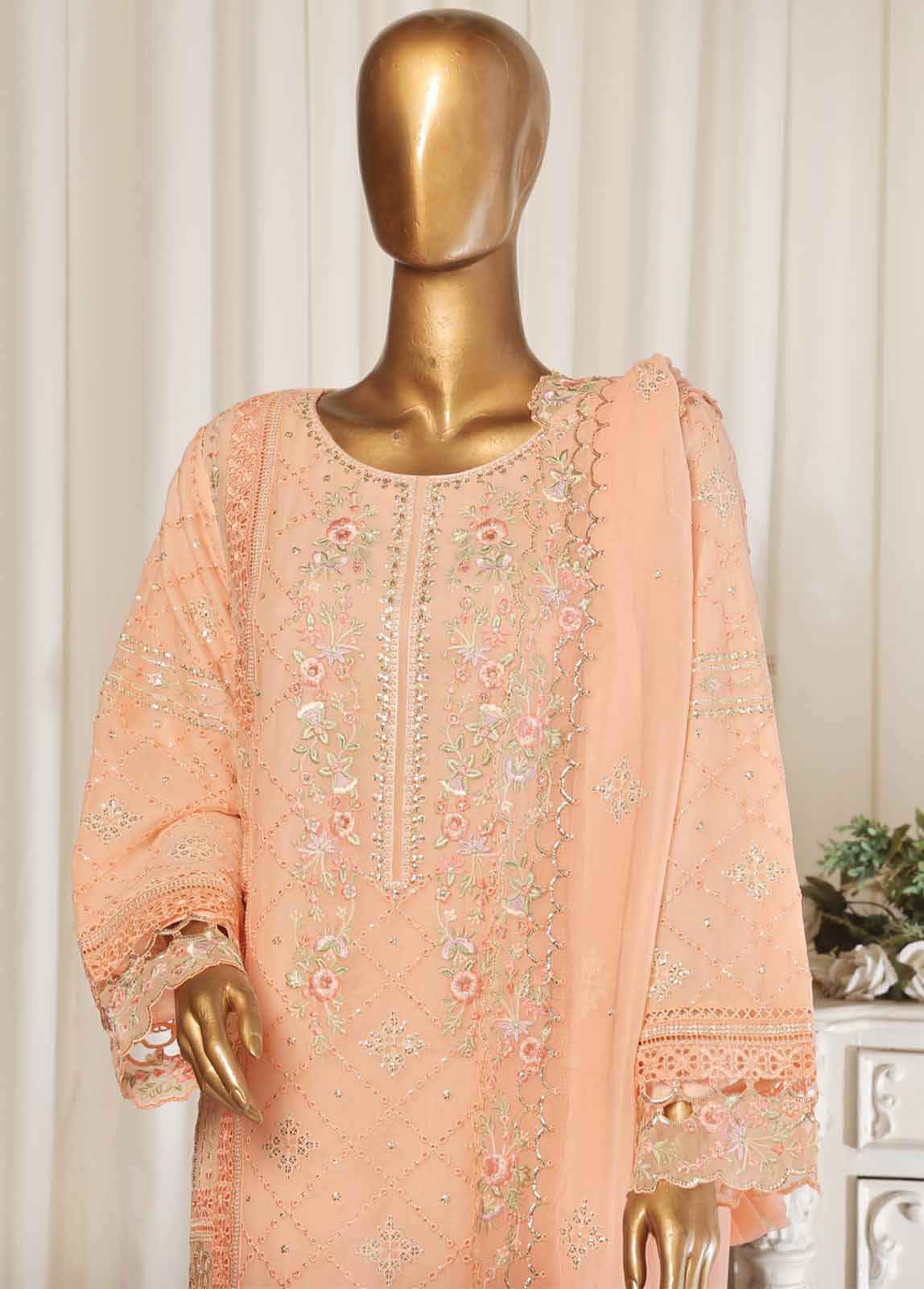 Bin Saeed Fabric - ZEFC-2062- 3 Piece Chiffon Stitched Suit