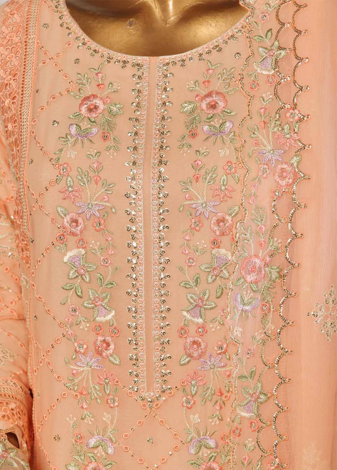 Bin Saeed Fabric - ZEFC-2062- 3 Piece Chiffon Stitched Suit
