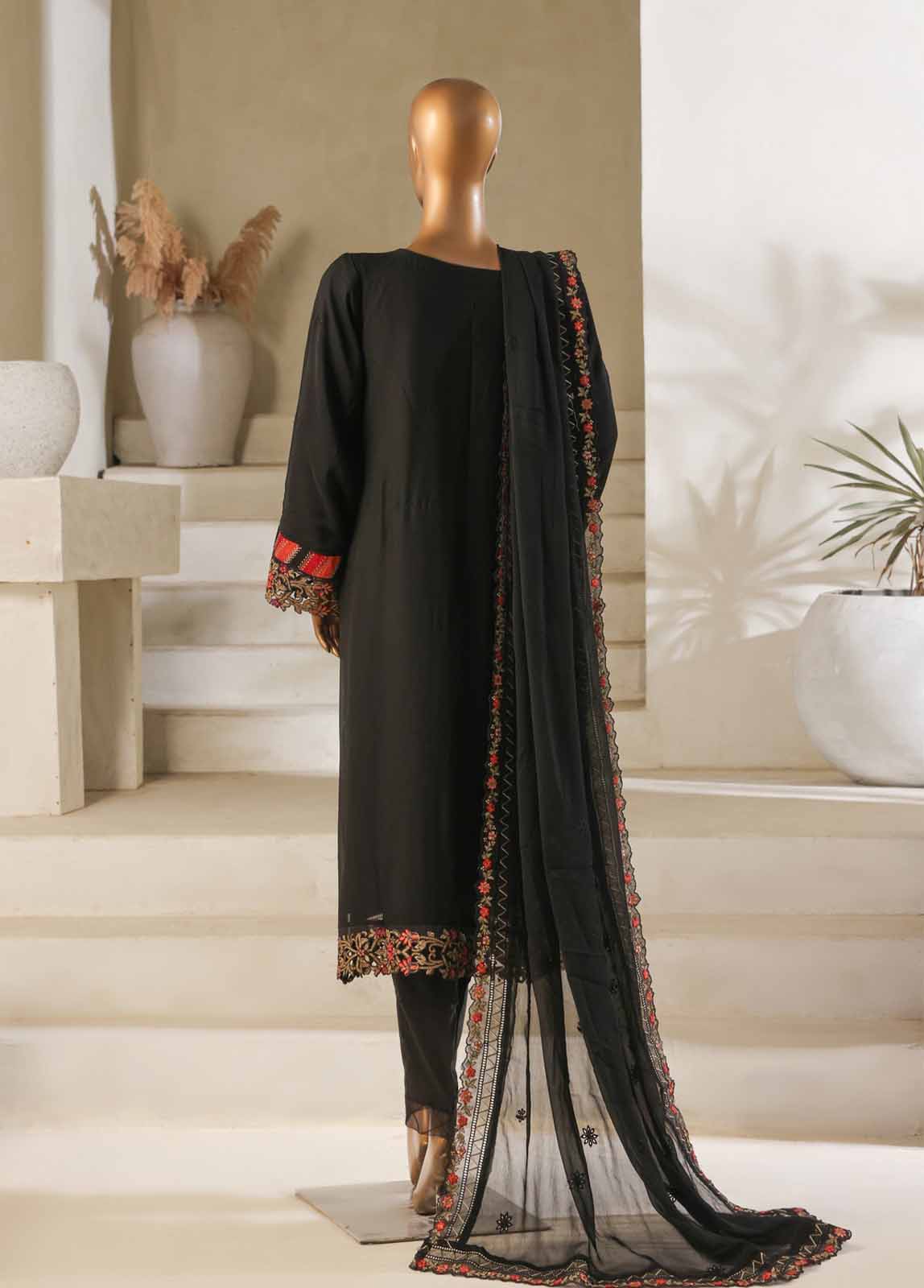 ZEFC-2068 M- 3 Piece Chiffon Stitched Suit