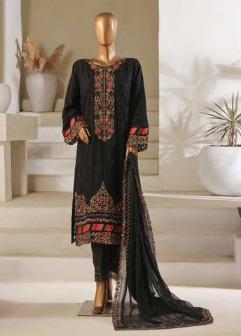 Bin Saeed Fabric - ZEFC-2068 M- 3 Piece Chiffon Stitched Suit