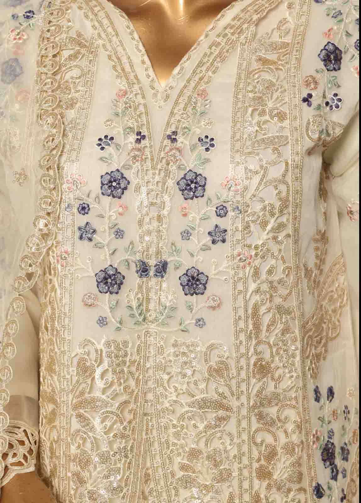 Bin Saeed Fabric - ZEFO-2056 P- 3 Piece Organza Stitched Suit