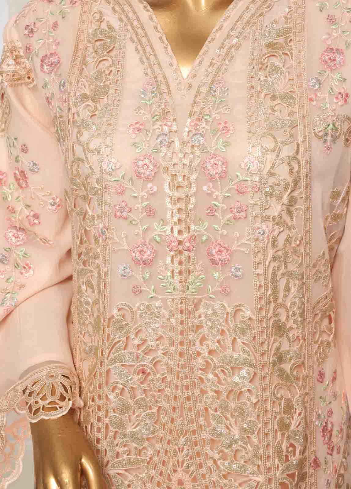 Bin Saeed Fabric - ZEFO-2056 R- 3 Piece Organza Stitched Suit