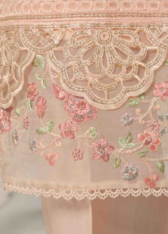 Bin Saeed Fabric - ZEFO-2056 R- 3 Piece Organza Stitched Suit