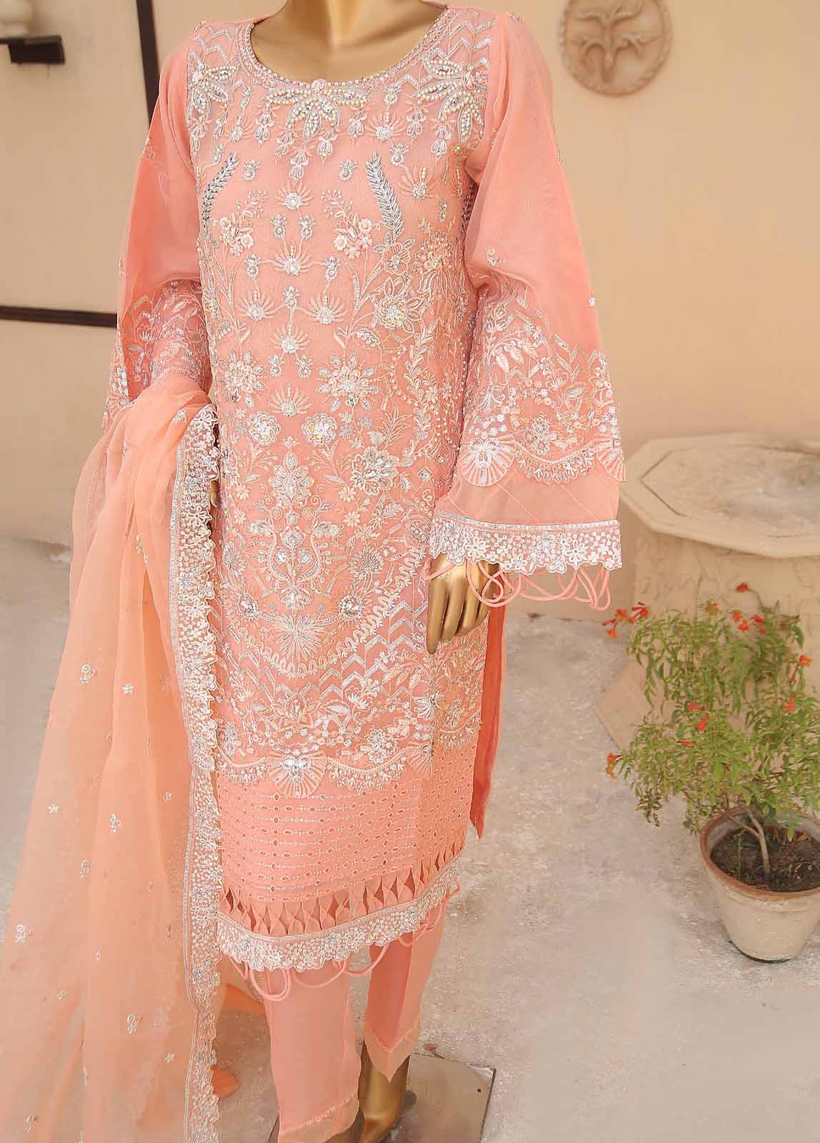 Bin Saeed Fabric - Zef-2026- 3 Piece Embroidered Organza