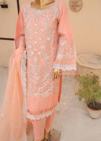 Bin Saeed Fabric - Zef-2026- 3 Piece Embroidered Organza