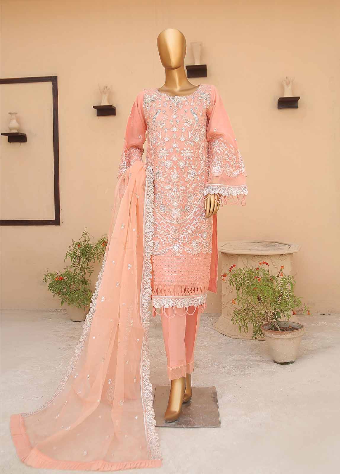 Bin Saeed Fabric - Zef-2026- 3 Piece Embroidered Organza