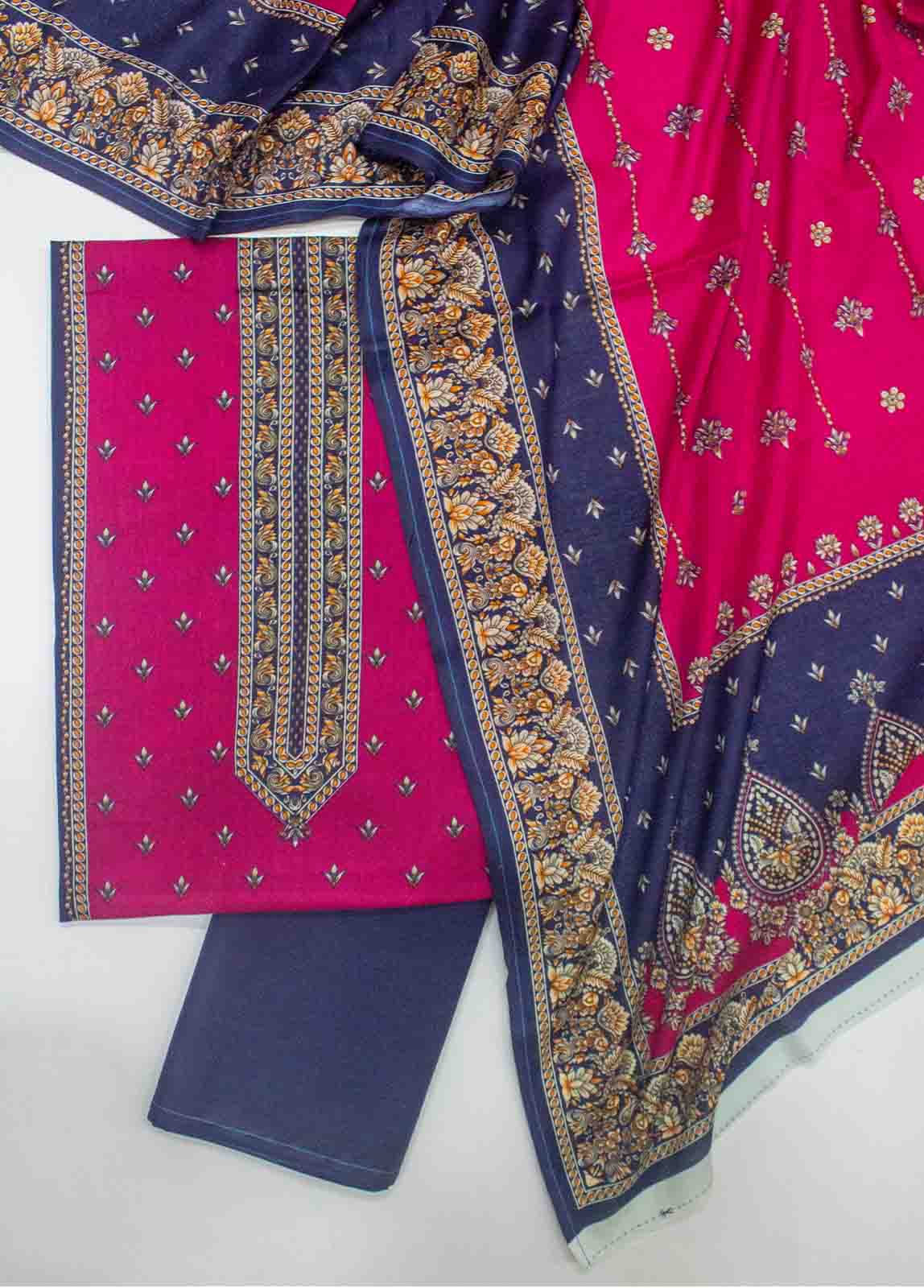 F&F-0540-D-  3 Piece UnStitched Printed Lawn