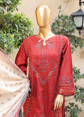 SMLF-EMB-381 B - 3 Piece Embroidered Stitched Suit