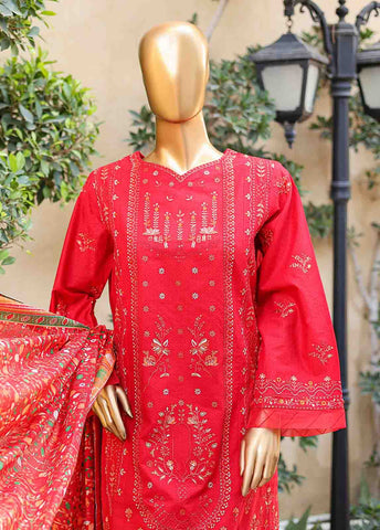 SMLF-EMB-440 A - 3 Piece Embroidered Stitched Suit