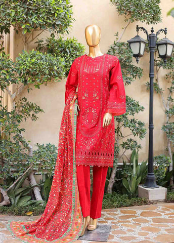 SMLF-EMB-440 A - 3 Piece Embroidered Stitched Suit