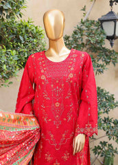 SMLF-EMB-440 B - 3 Piece Embroidered Stitched Suit