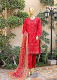 SMLF-EMB-440 B - 3 Piece Embroidered Stitched Suit