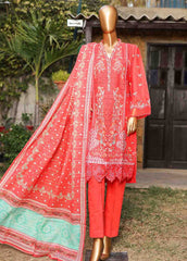 SMLF-EMB-449 B - 3 Piece Embroidered Stitched Suit