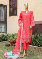 SMLF-EMB-449 A - 3 Piece Embroidered Stitched Suit