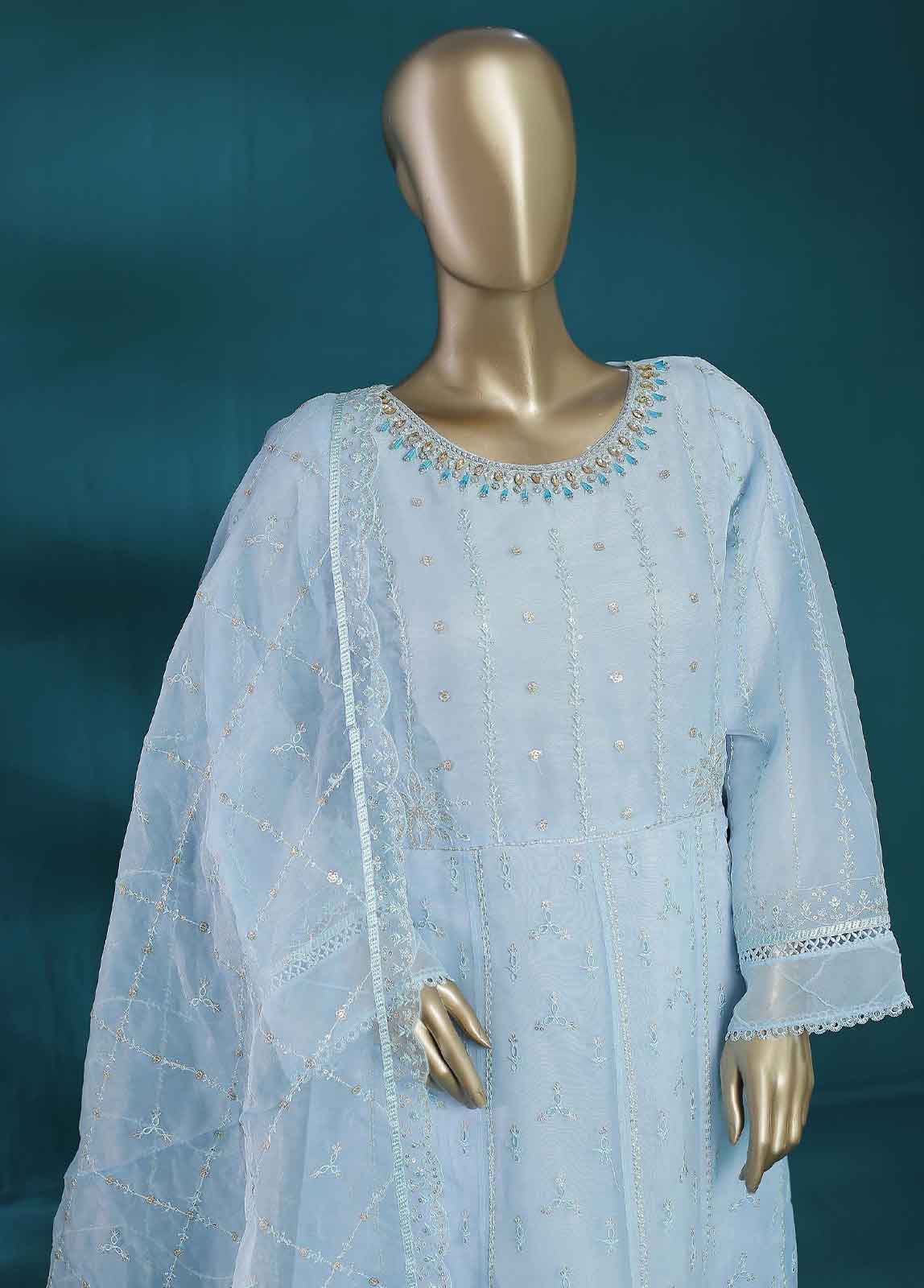 Bin Saeed Fabric - AM-4001 T- 3 Piece Embroidered Organza