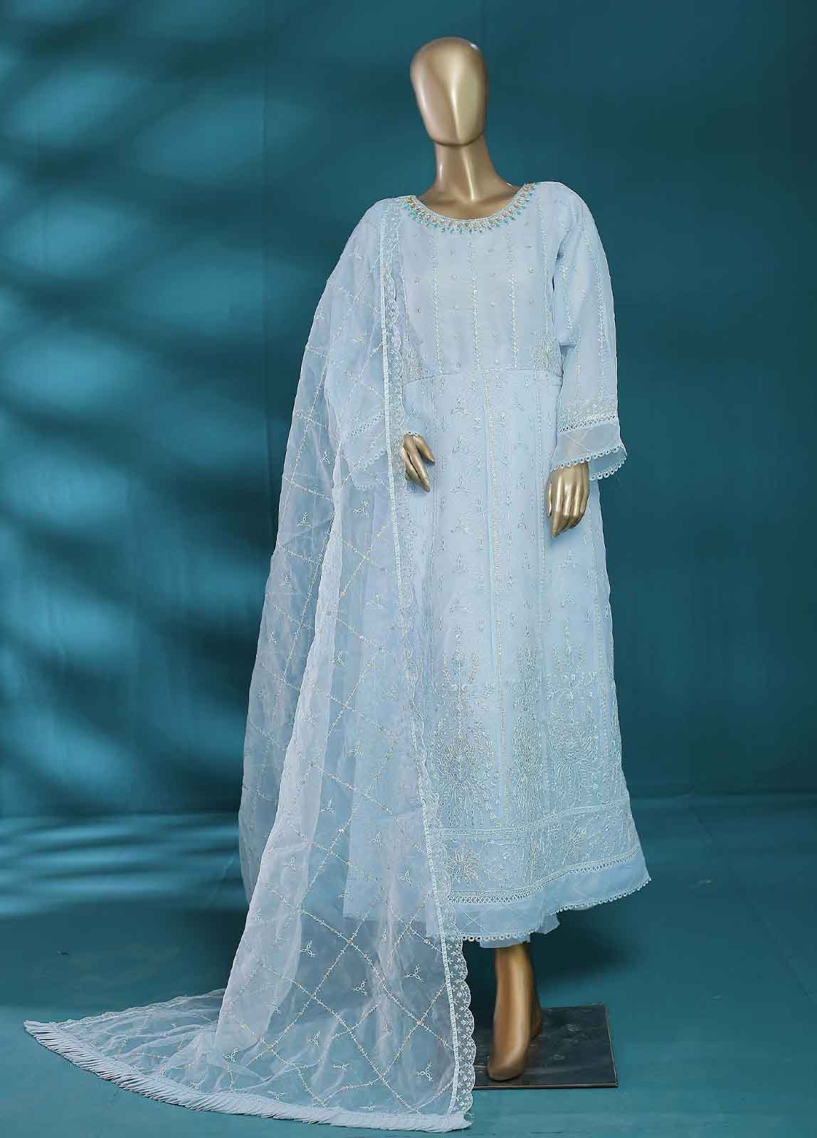 Bin Saeed Fabric - AM-4001 T- 3 Piece Embroidered Organza