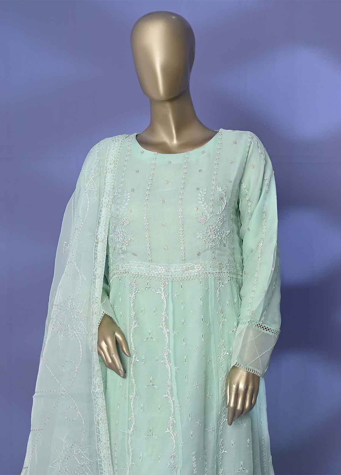 Bin Saeed Fabric - AMC-4005 D - 3 Piece Embroidered Chiffon