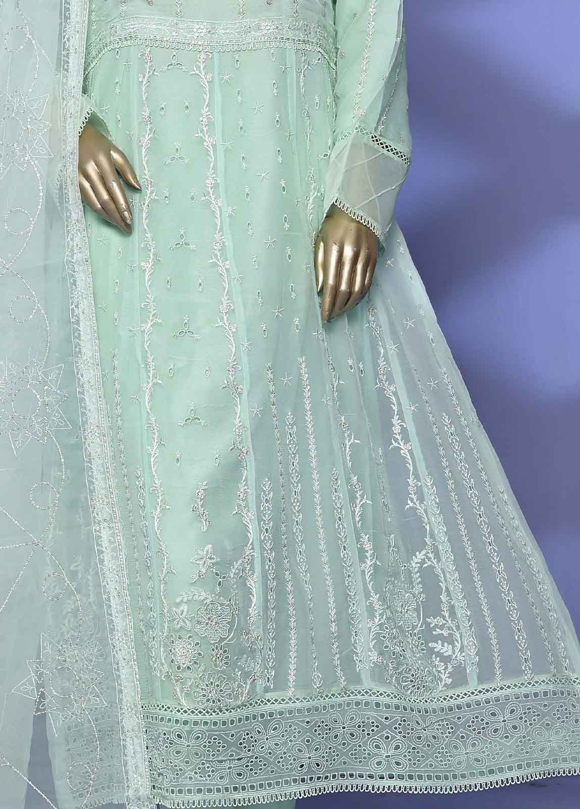 Bin Saeed Fabric - AMC-4005 D - 3 Piece Embroidered Chiffon