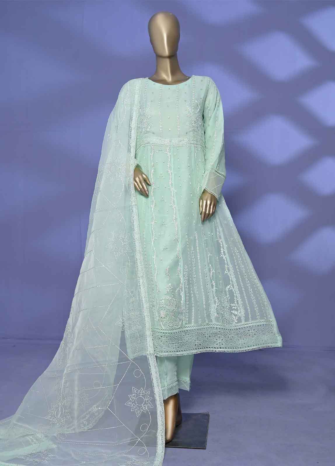 Bin Saeed Fabric - AMC-4005 D - 3 Piece Embroidered Chiffon