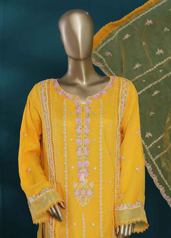 Bin Saeed Fabric - ASP-c0017 - 3 Piece Embroidered Chiffon