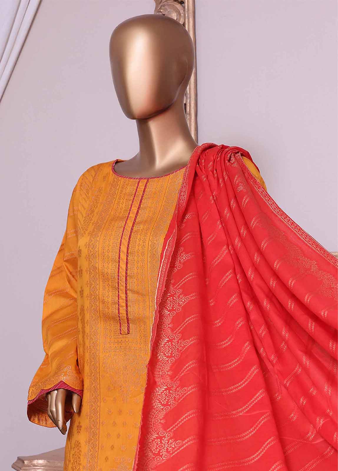 Bin Saeed Fabric - BNS-2204- 3 Piece Jacquard