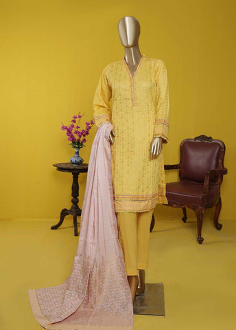 Bin Saeed Fabric - BNS-2206- 3 PIece Jacquard