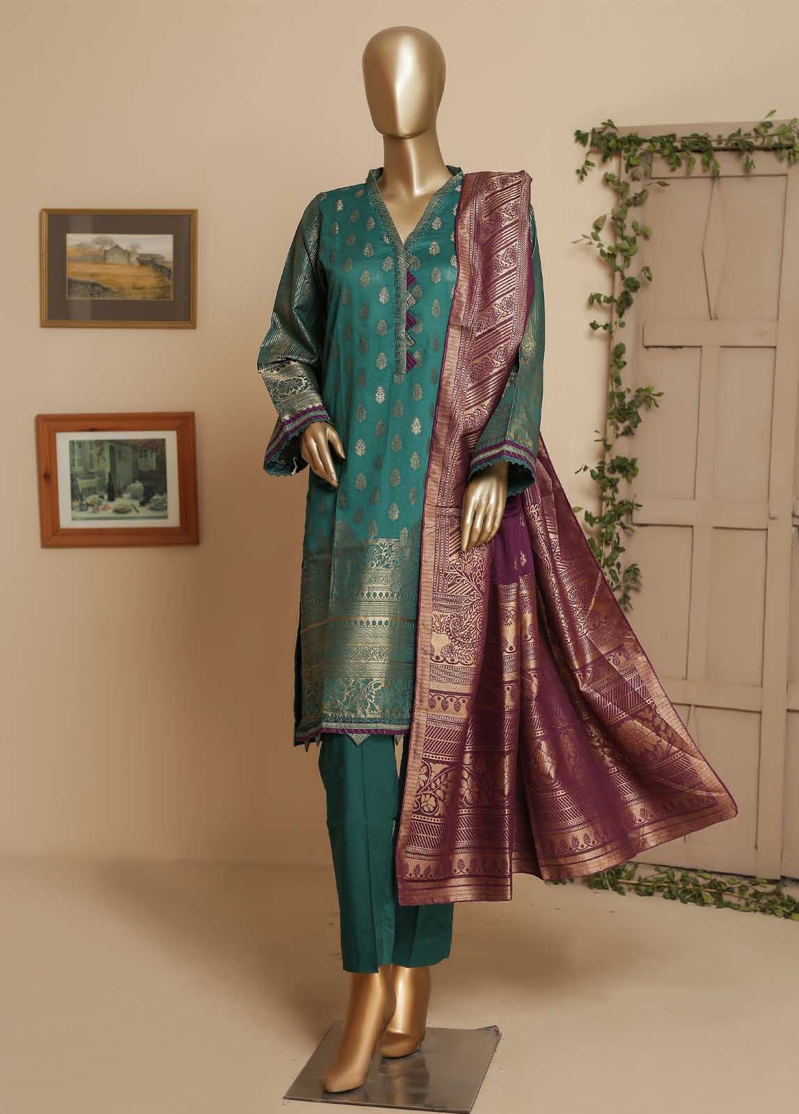Bin Saeed Fabric - BNS-2218- 3 PIece Jacquard