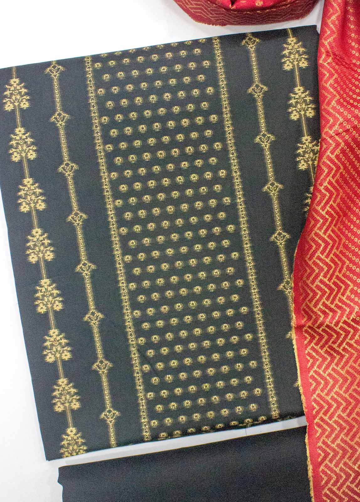 Bin Saeed Fabric - BNU-010 -3 Piece Printed Jacquard