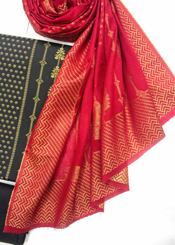 Bin Saeed Fabric - BNU-010 -3 Piece Printed Jacquard