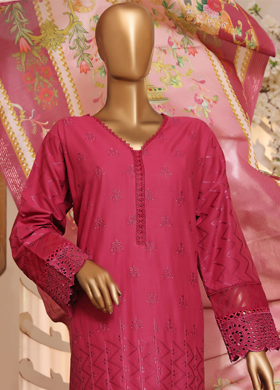 Bin Saeed Fabric - BTS-0009 - 3 Piece ChikanKari Stitched Suit