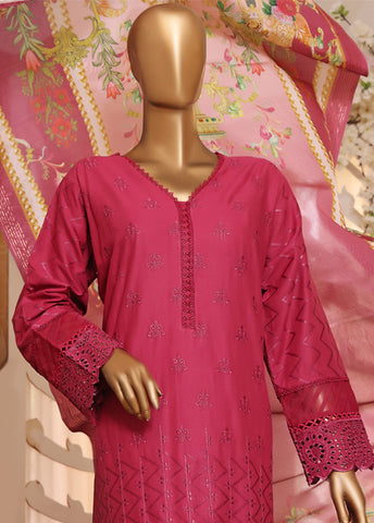 Bin Saeed Fabric - BTS-0009 - 3 Piece ChikanKari Stitched Suit