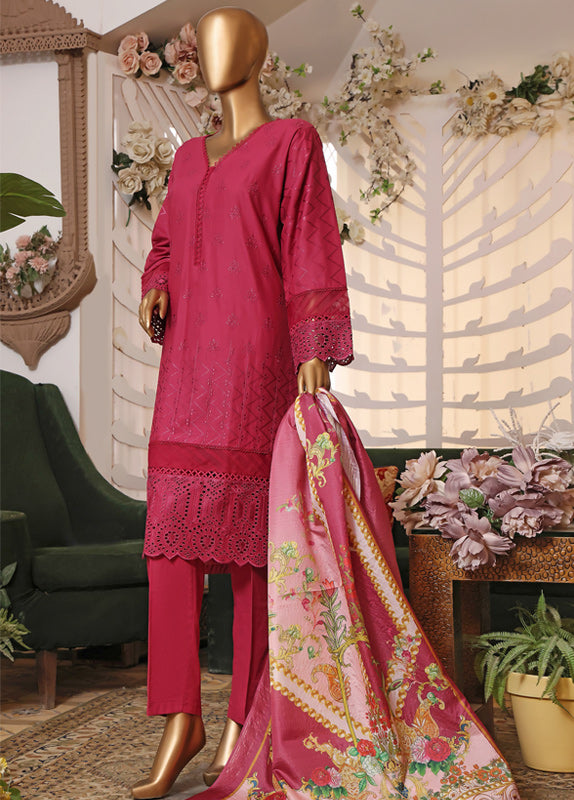 Bin Saeed Fabric - BTS-0009 - 3 Piece ChikanKari Stitched Suit