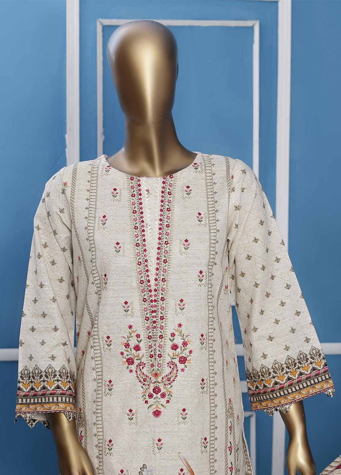 CK-0131 - 3 Piece Embroidered Khaddar
