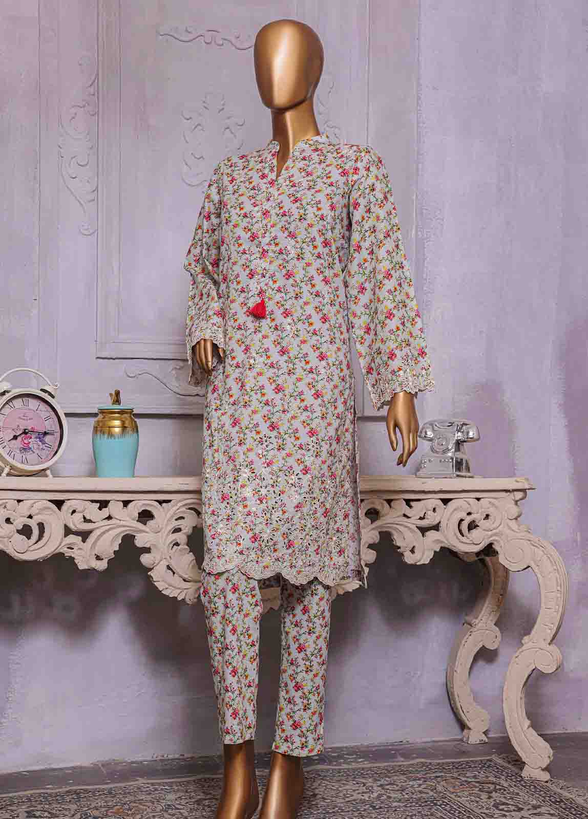 Bin Saeed Fabric - CKC-0107- 2 Piece Lawn Chikankari