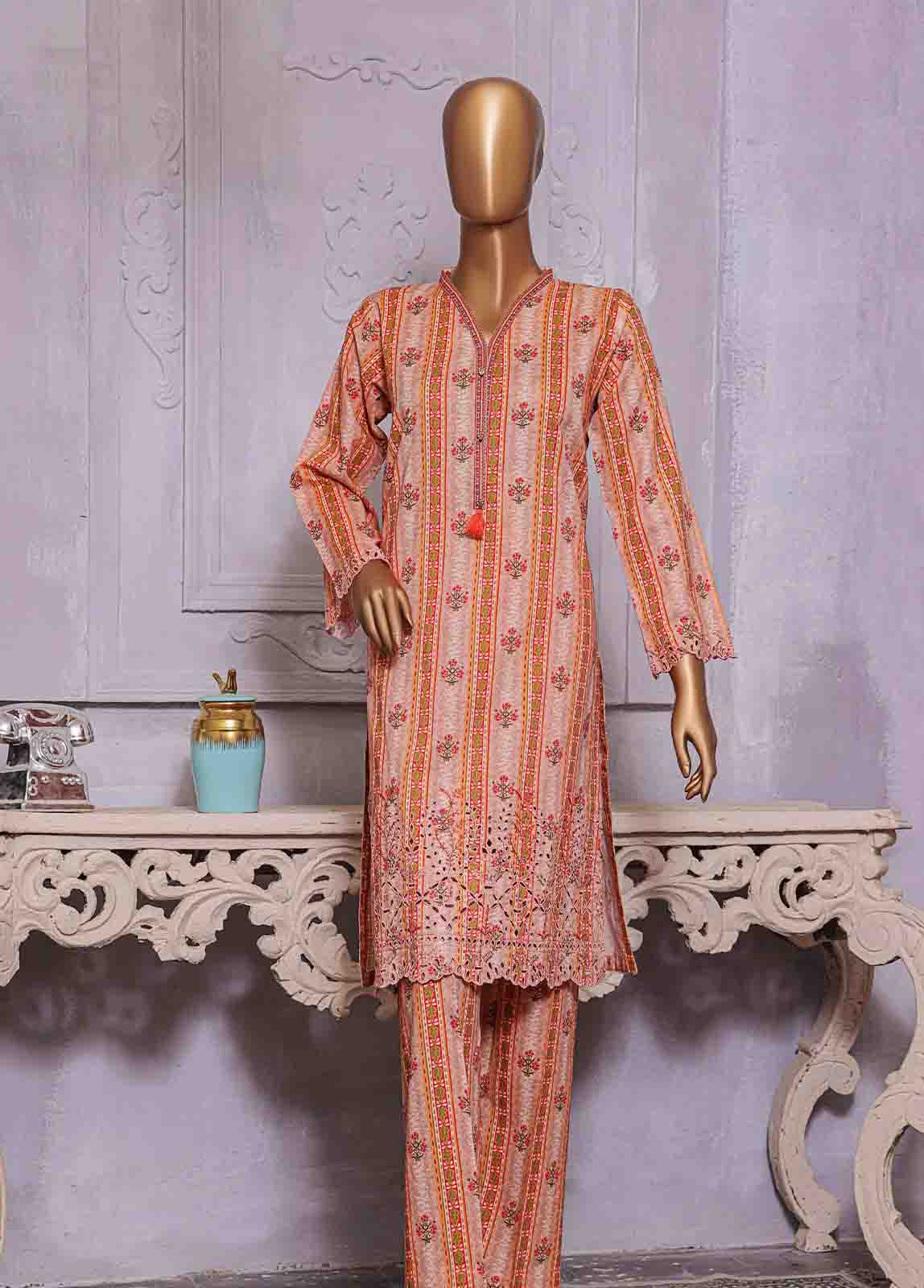 Bin Saeed Fabric - CKC-0128- 2 Piece Lawn Chikankari