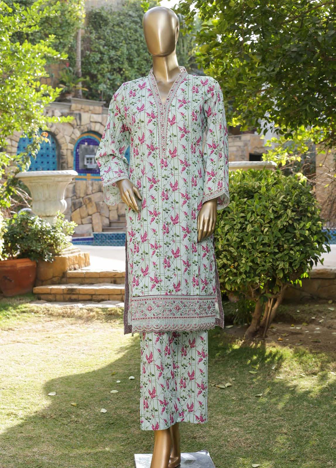 Bin Saeed Fabric - CKE-0154- 2 Piece Lawn Embroidery