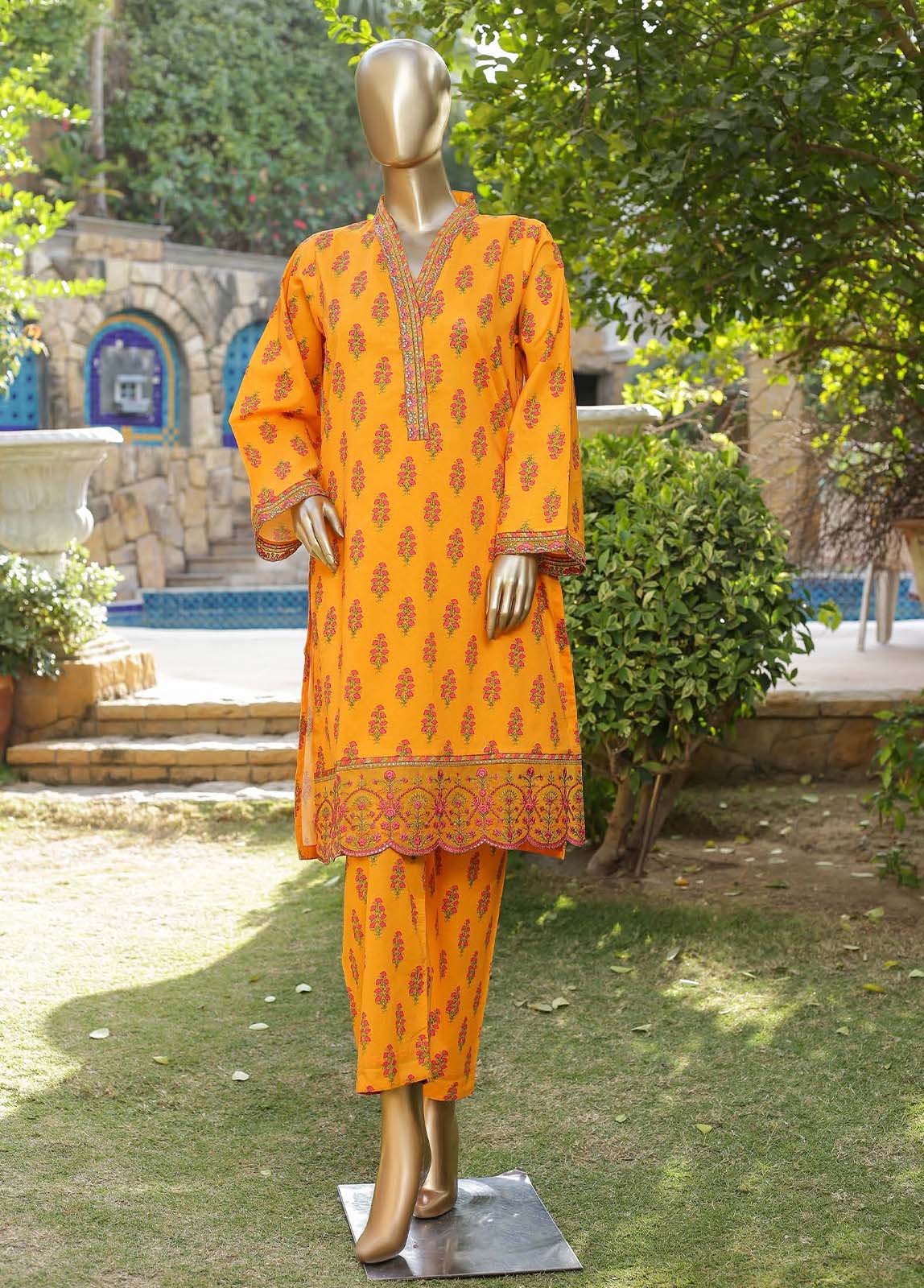 Bin Saeed Fabric - CKE-0186- 2 Piece Embroidery Lawn