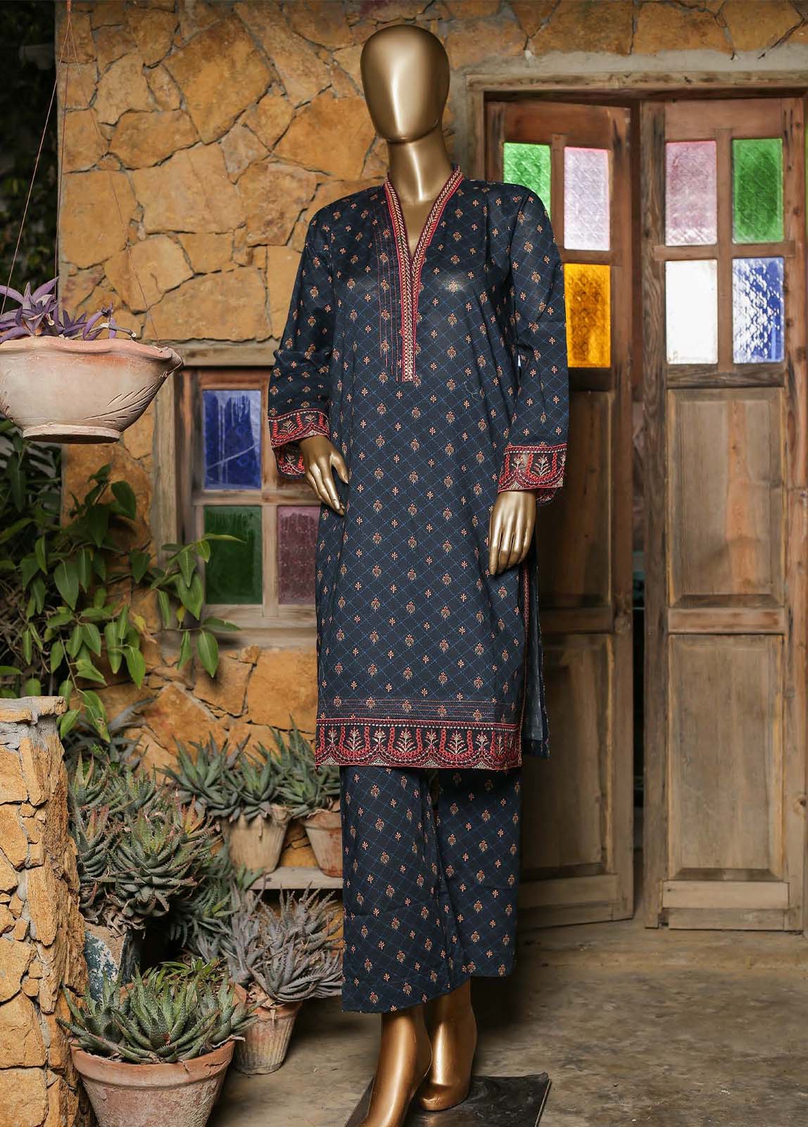 Bin Saeed Fabric - CKE-0197- 2 Piece Embroidery Lawn
