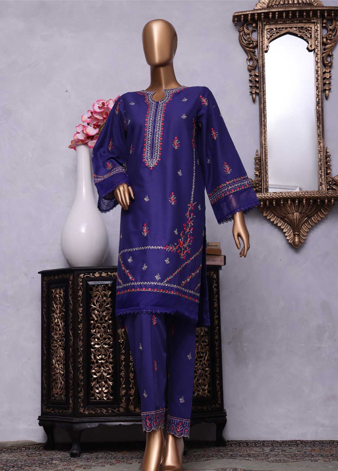 CMFT-010-A - ZIZA 2 Piece Lawn Embroidered