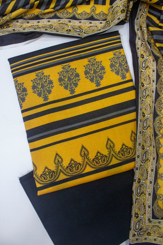 D-0306 - 3 Piece Digital Printed Unstitched Lawn Suit