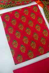 D-0310 - 3 Piece Digital Printed Unstitched Cotton Suit